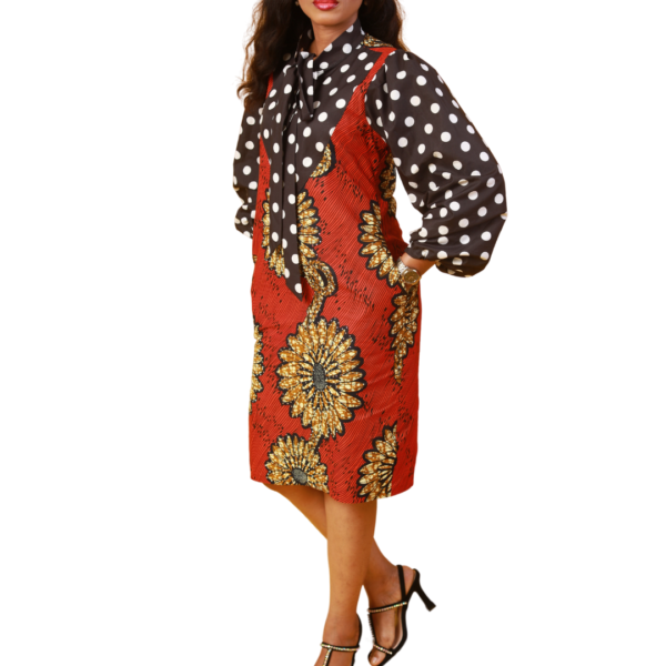 Ankara Pokka Dot Dress