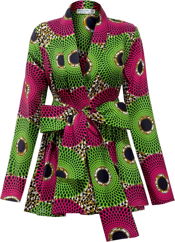 JJ Women African Traditional Ankara Long Sleeve Shirt - Image 4