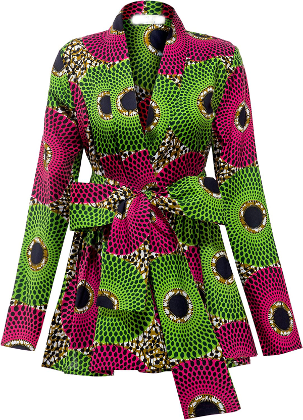 JJ Women African Traditional Ankara Long Sleeve Shirt